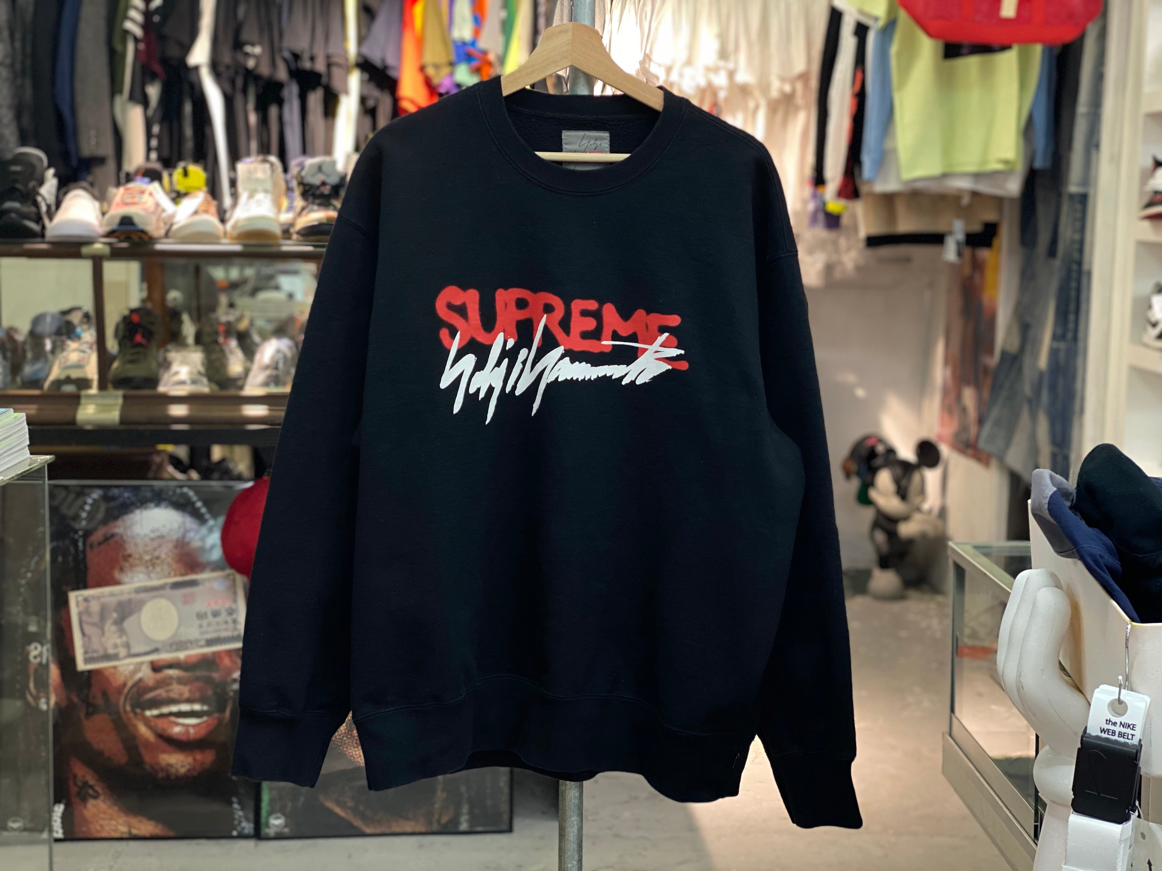Supreme x YOHJI YAMAMOTO CREWNECK BLACK LARGE 135KA2312 | BRAND  