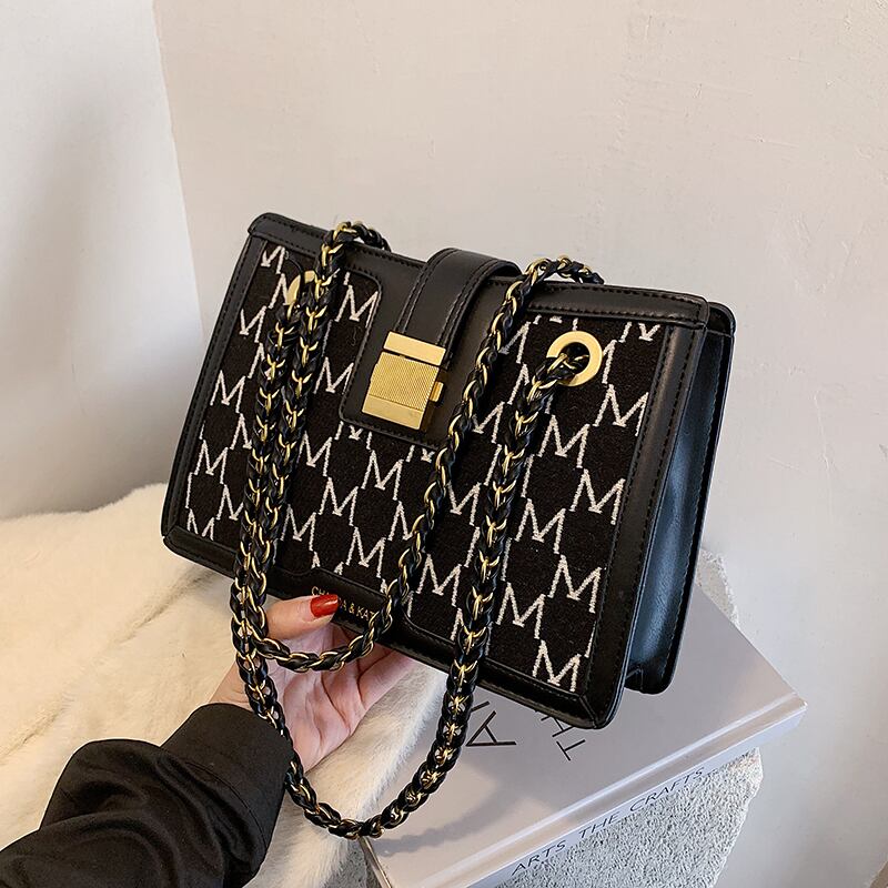 秋冬人気スモールバッグウエスタンスタイルレディースバッグ2020新しい流行のファッションチェーンスモールスクエアバッグネットレッドショルダーメッセンジャーバッグ Tiancai_Wing_Bag58754625958