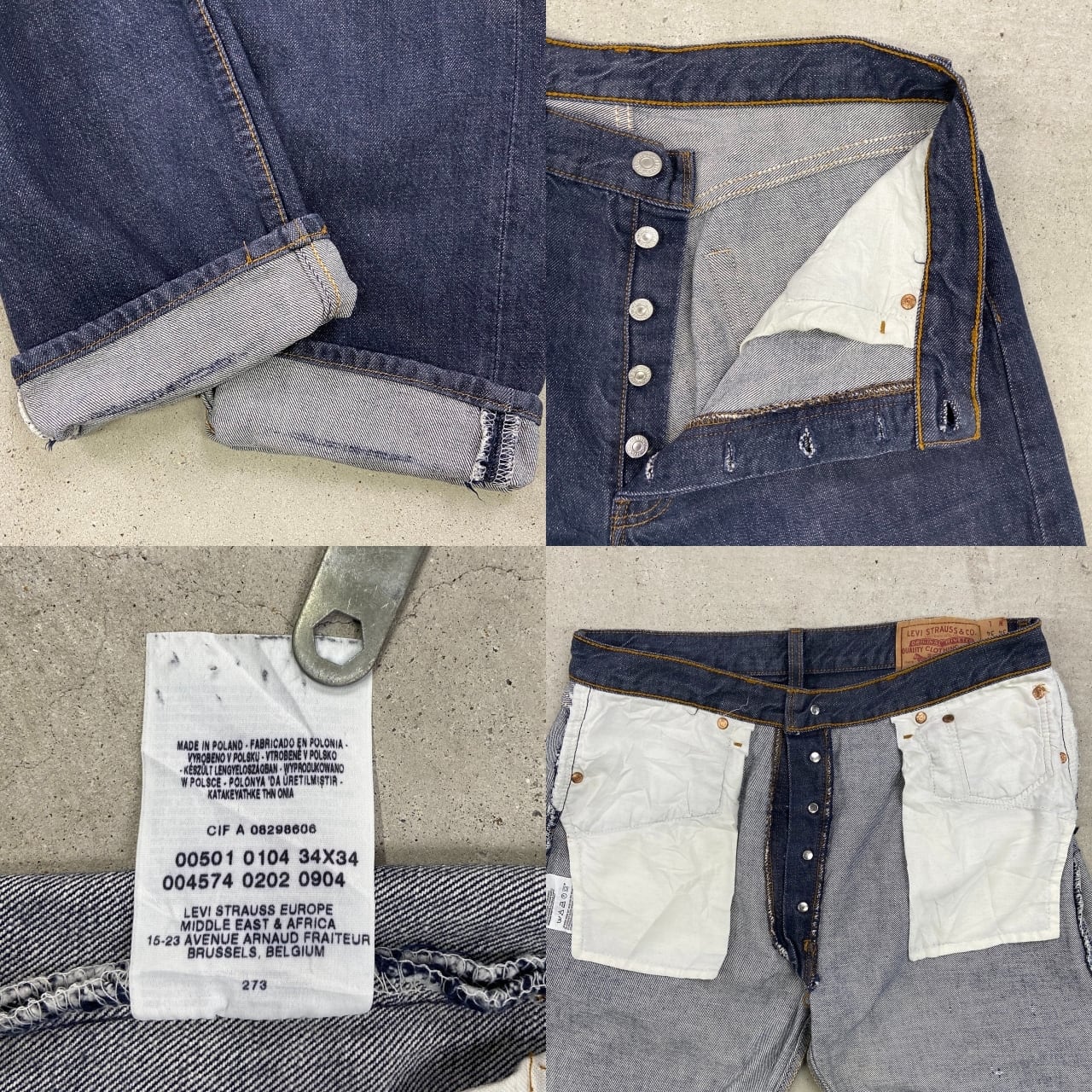 00年代 Levi's ユーロリーバイス 501 カラーデニムパンツ メンズW33