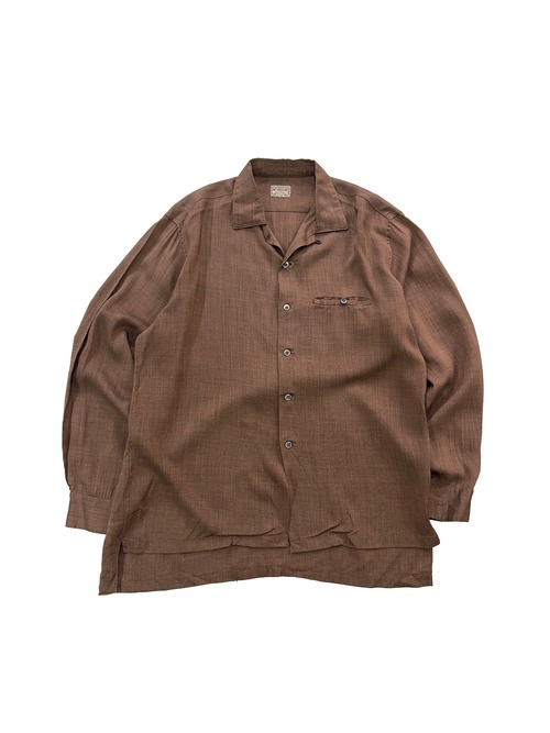 1960s "McGREGOR" Open Collar Rayon L/S Shirt
