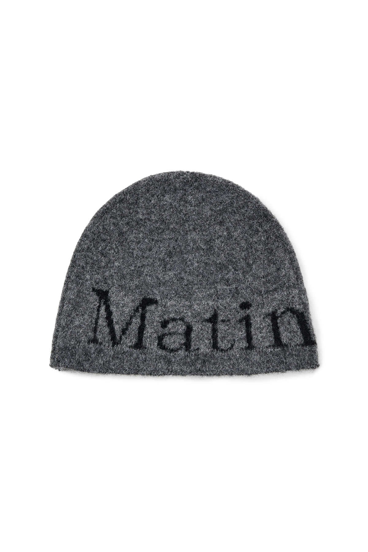 Matin Kim] MATIN LOGO BOUCLE KNIT BEANIE IN CHARCOAL 正規品 韓国