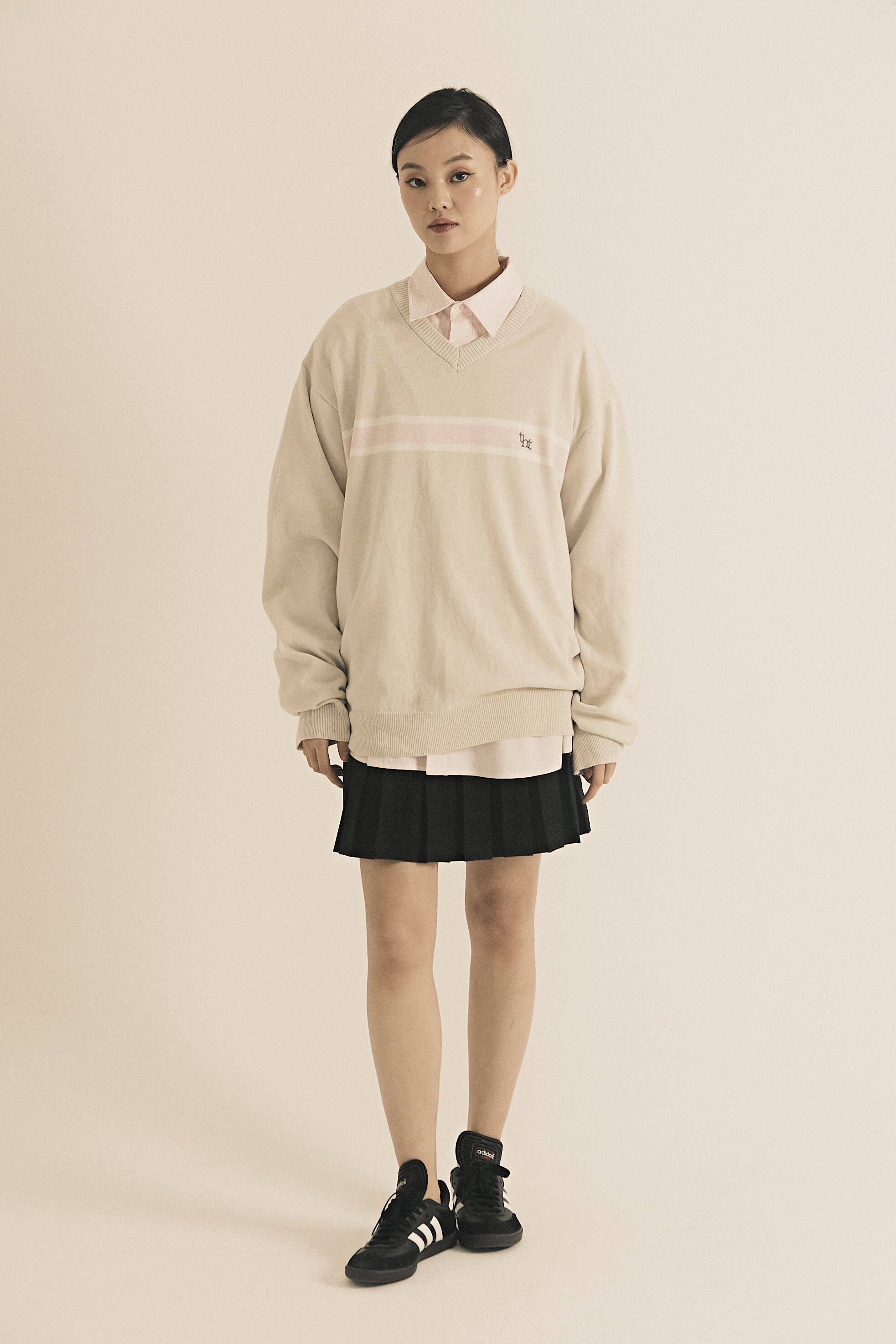 ☆韓国の人気☆【THREETIMES】☆Classic linen kni.t☆関税込☆-