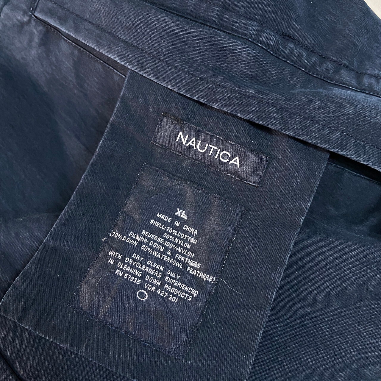NAUTICA ノーティカ リバーシブル ダウンジャケット メンズXL 古着 