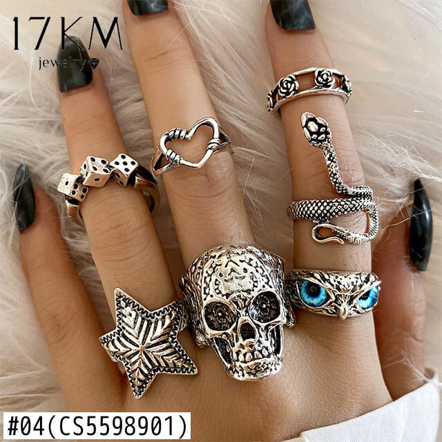 スカルブレスレット&リングセット スカルブレスレット&リングセット