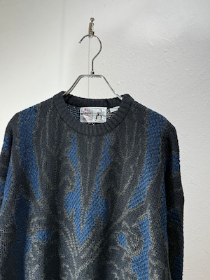80〜90s Abstract Pattern jacquard Knit