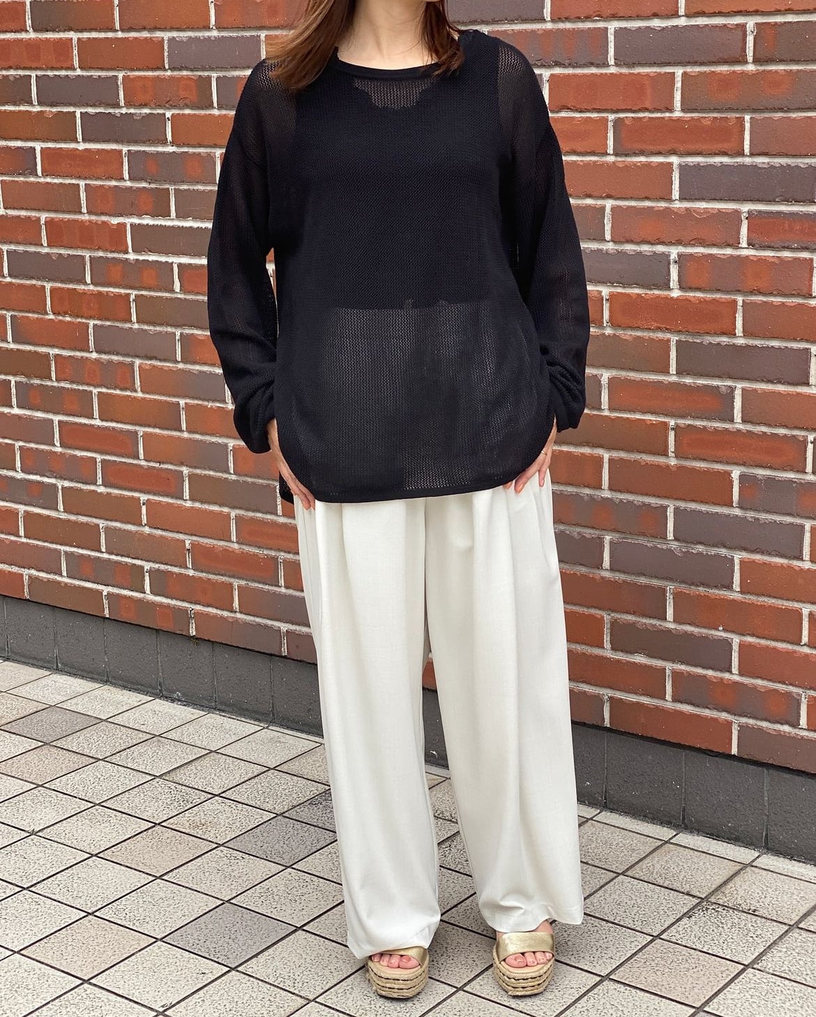 アンカルネ Un carnet メッシュフードZIPパーカー ベージュ アンカルネ Un carnet メッシュフードZIPパーカー ベージュ