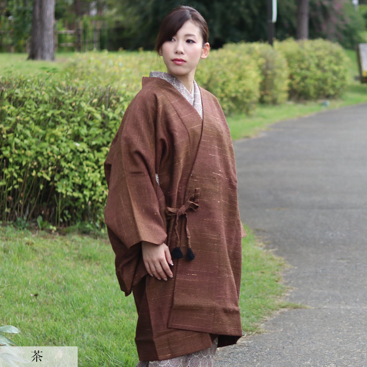 ロング道中着 ウール総ぼかし