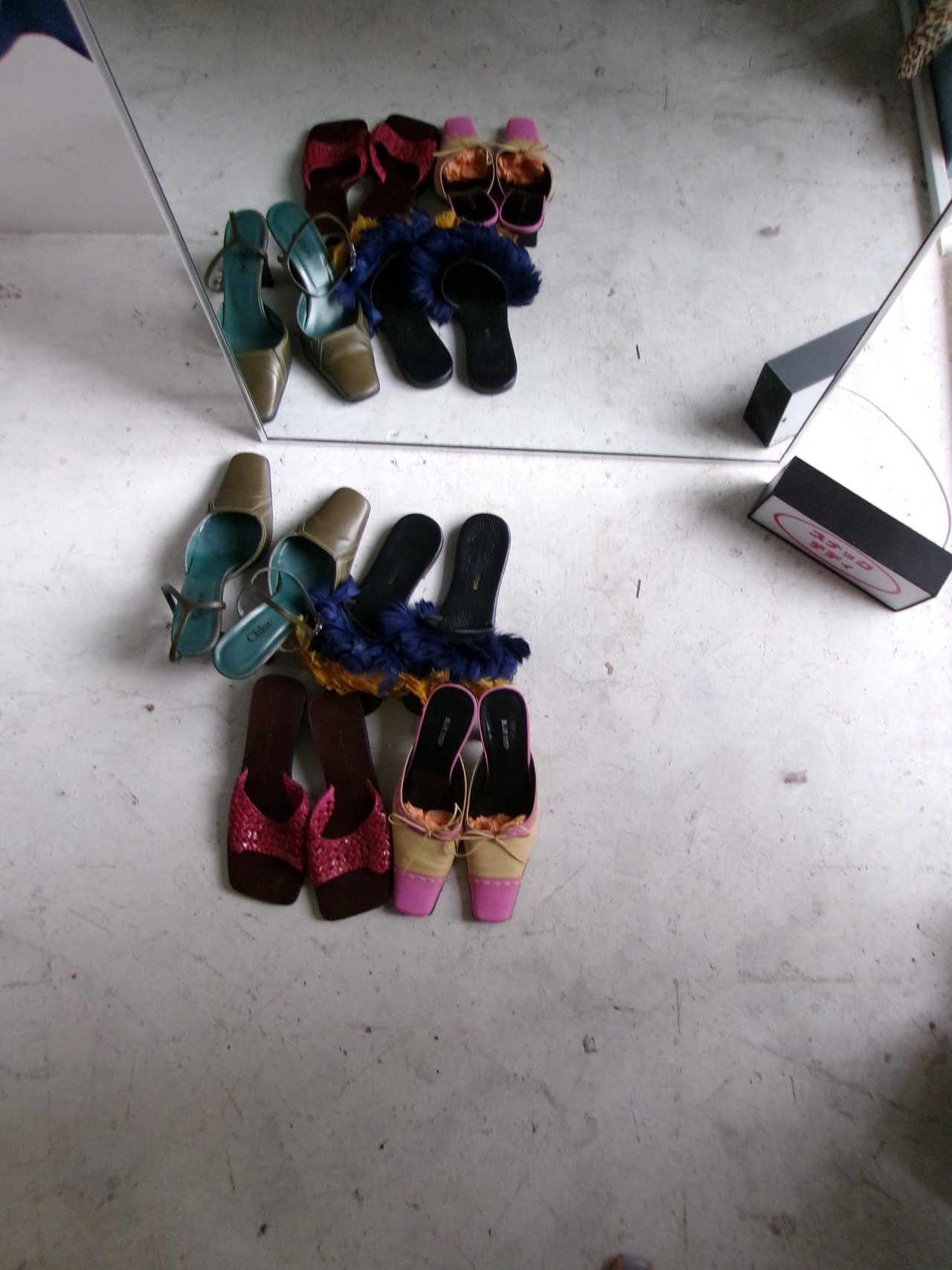 Feathers flat lather mules Made in Italy | フェザーフラットミュール メイドインイタリア