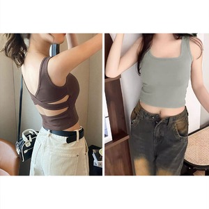 背中開き ブラトップ レディース 春夏 インナー トップス 韓国 タンクトップ おしゃれ 大人 シンプル カジュアル きれいめ カップ付き 背中見せ 大人可愛い 大人女子
