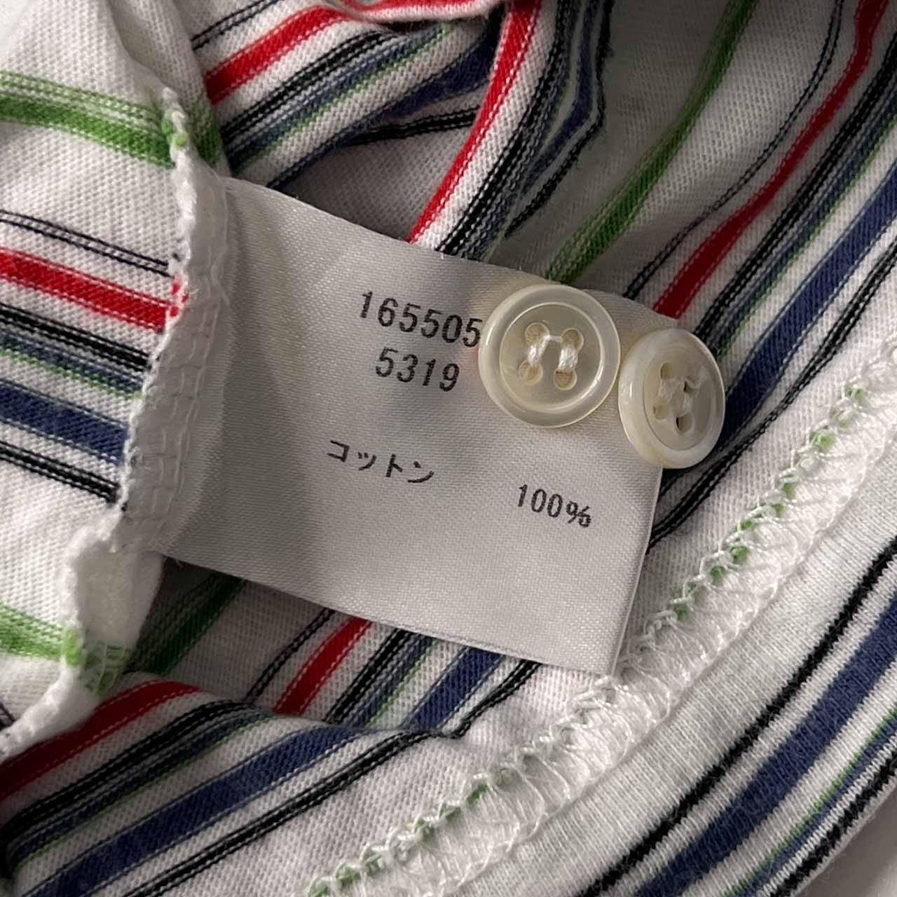 R.NEWBOLD アールニューボールド ボーダー 天竺 BD ボタンダウン 半袖 ポロシャツ M/マルチ メンズ