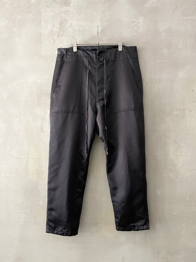 T/f G5  heavy satin back shaped fatigue pants - complete black garment dyed