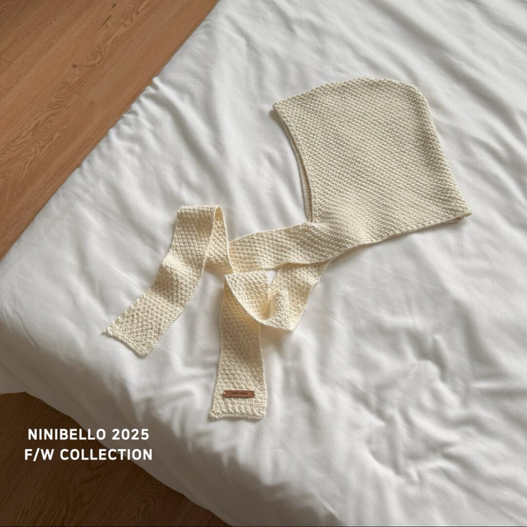 《予約》ninibello ¨ free knit hood muffler