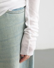 V-neck long sleeve sheer t-shirt L0135