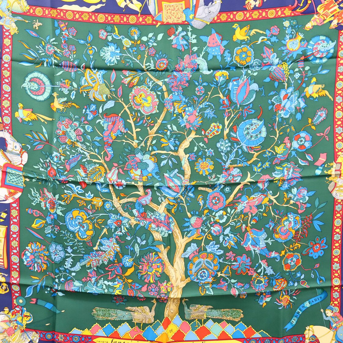 HERMES エルメス カレ90 眩惑のインド fantaisies indiennes シルク  