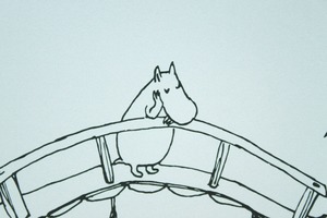 ムーミン 北欧 Postery「ムーミン谷の橋」送料無料 フレーム 展示用フック付アートポスター 絵画 インテリア アート
