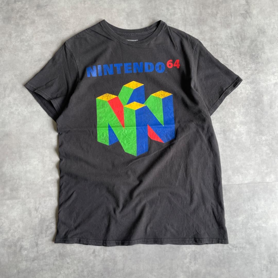 NINTENDO64 任天堂 Tシャツ 企業ロゴ プリント M 黒 13124 | fuufu