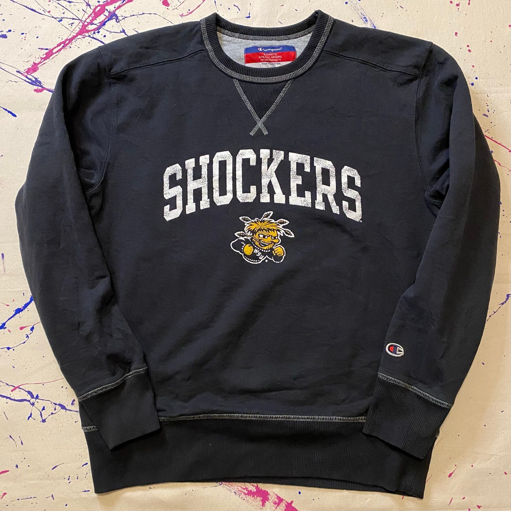 Champion Wichita state shockers cotton sweatshirt {チャンピオン Wichita state shockers コットン スエット トレーナー 古着 used メンズ} ユニセックス