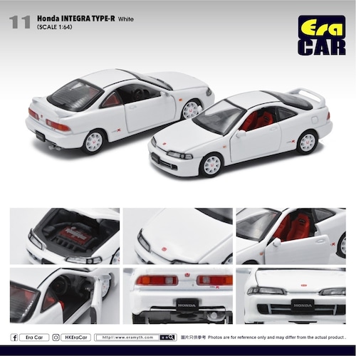 EraCar 1/64 #ERA11 ホンダインテグラDC2 HONDA INTEGRA TYPE-R DC2 ホワイト（ボンネット＆ドア開閉）