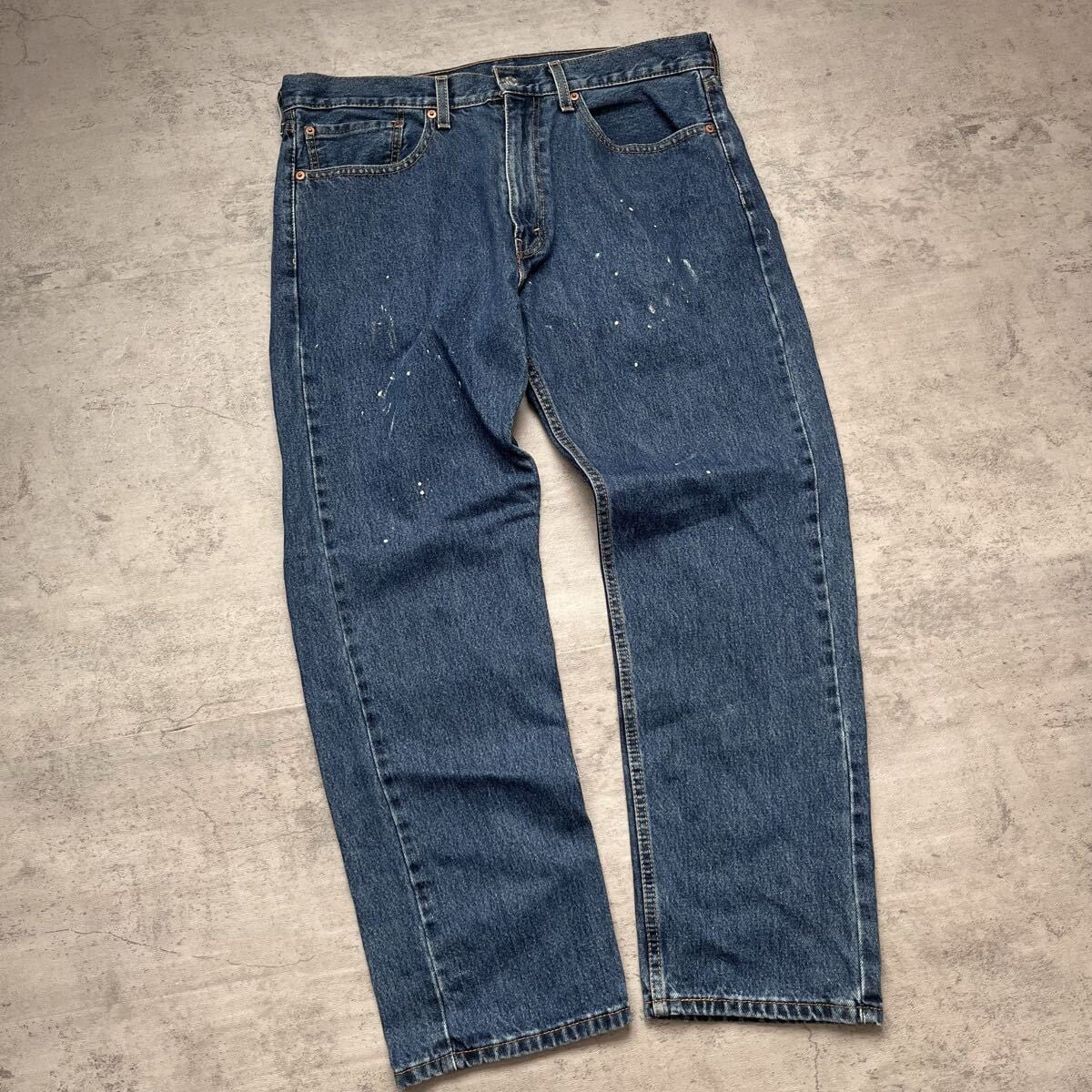 実寸35×27】Levi's 505 ペンキ飛び デニムパンツ 濃紺 ニカラグア製