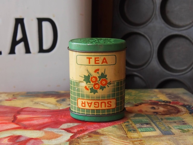 イギリスアンティーク　ティー＆シュガー缶 (TEA＆SUGAR TIN)
