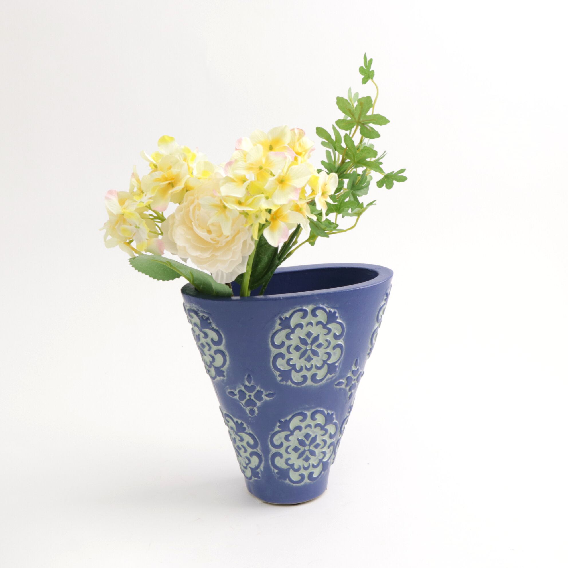 フラワーベース 花瓶 陶器 テラコッタ 花器 おしゃれ アンティーク 花瓶 楕円 横長 フラワーベース 花入れ 花びん フラワーアレンジ 洋風 モダン かわいい デザイン 花瓶 インテリア フラワーベース 雑貨屋リエット