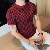 plaid crew neck sweater 00237