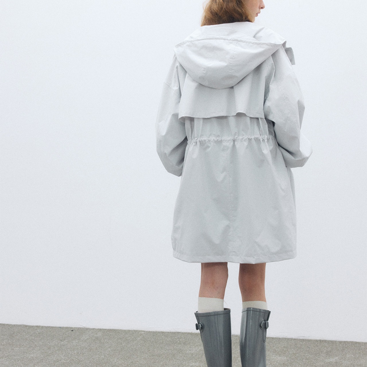 hooded long parka T3586