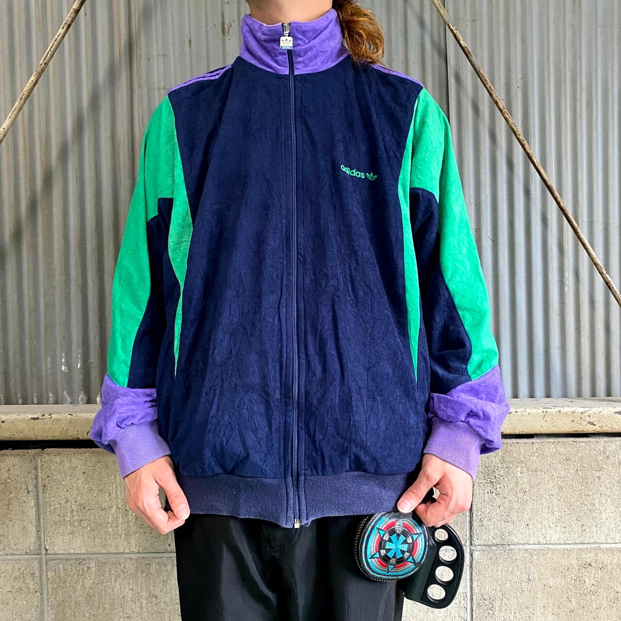 80年代 フランス製 adidas アディダス ベロアジャージ トラック  