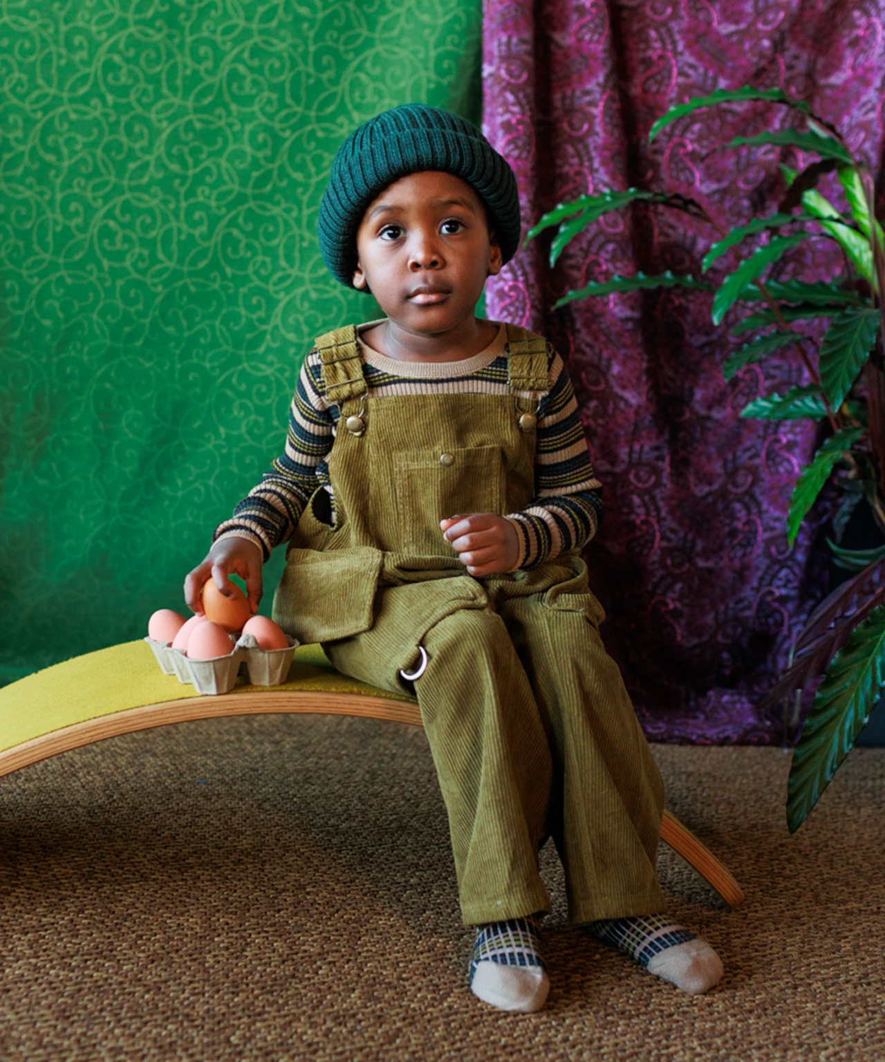 MABLI SYLFAEN SKINNY RIB - BISCOTTI STRIPE (4y-6y)