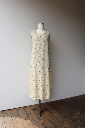 flower pattern linen one-piece