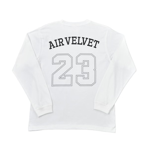 AIR VELVET ロンT WHITE＋BLACK