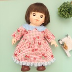 シンプルワンピース（赤いちご水色水玉）ぽぽちゃん