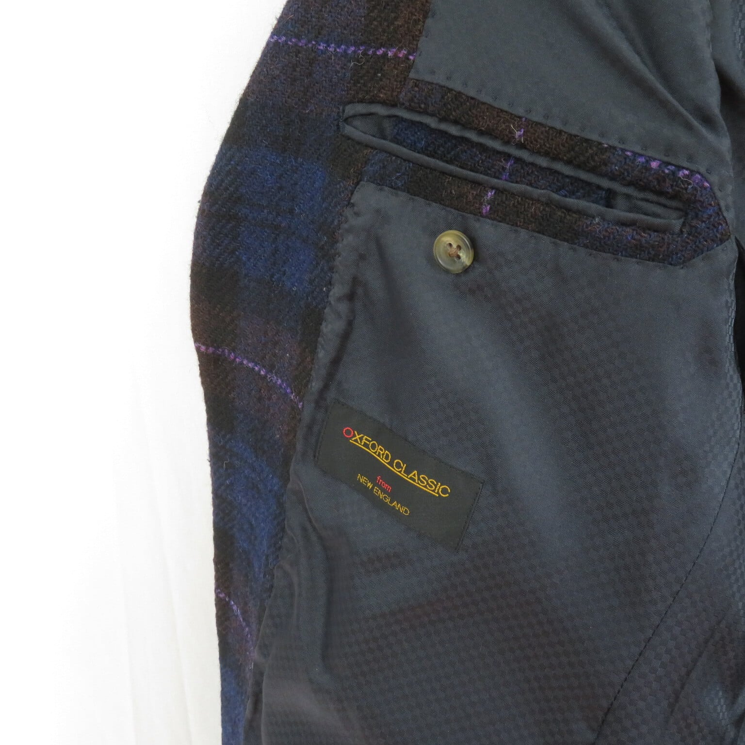 美品！】オックスフォードクラシック × ハリスツイード チェック青