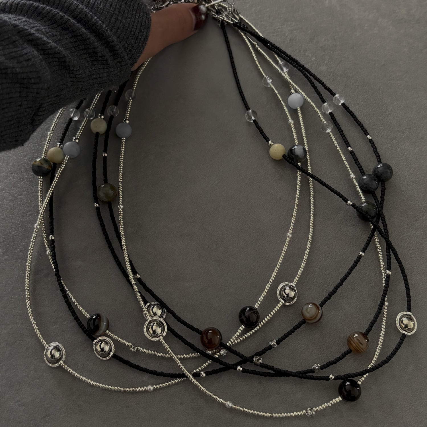 planet necklace (black)