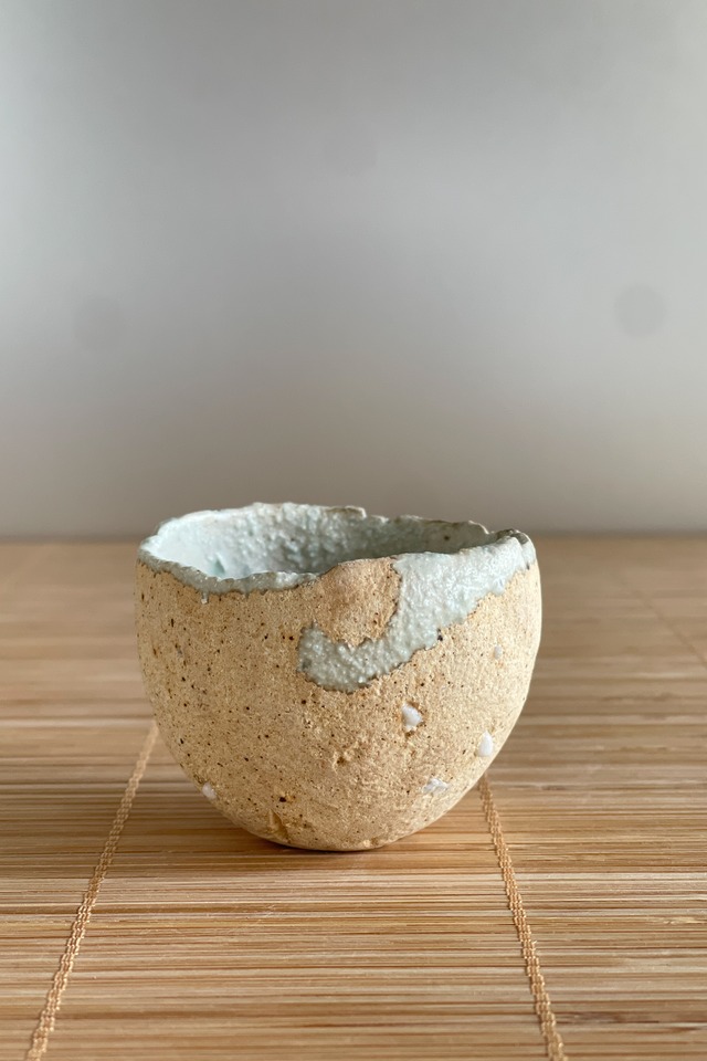 砂化粧内灰釉 酒盃　村上躍　作　MY26_44