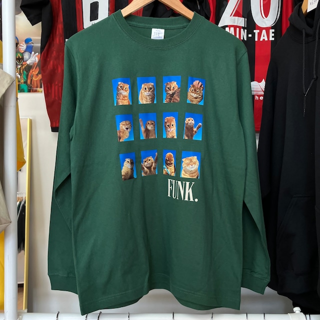 【キャンセル分/Mのみ】Cat / 証明写真 L/S T-shirts（アイビーグリーン）