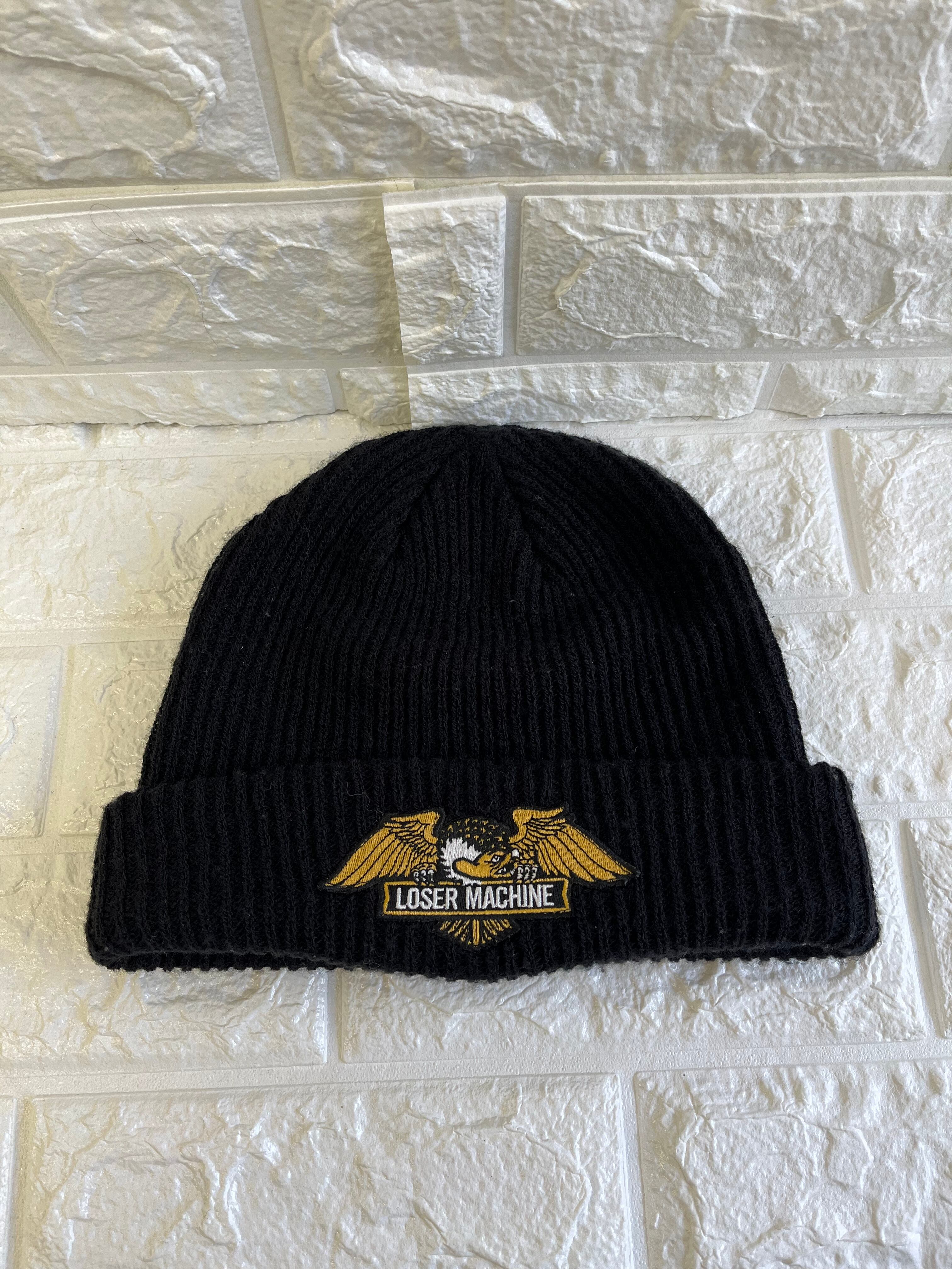 90s OLD STUSSY/Logo embroidery Long Beanie/Free/刺繍ロゴ/ロング