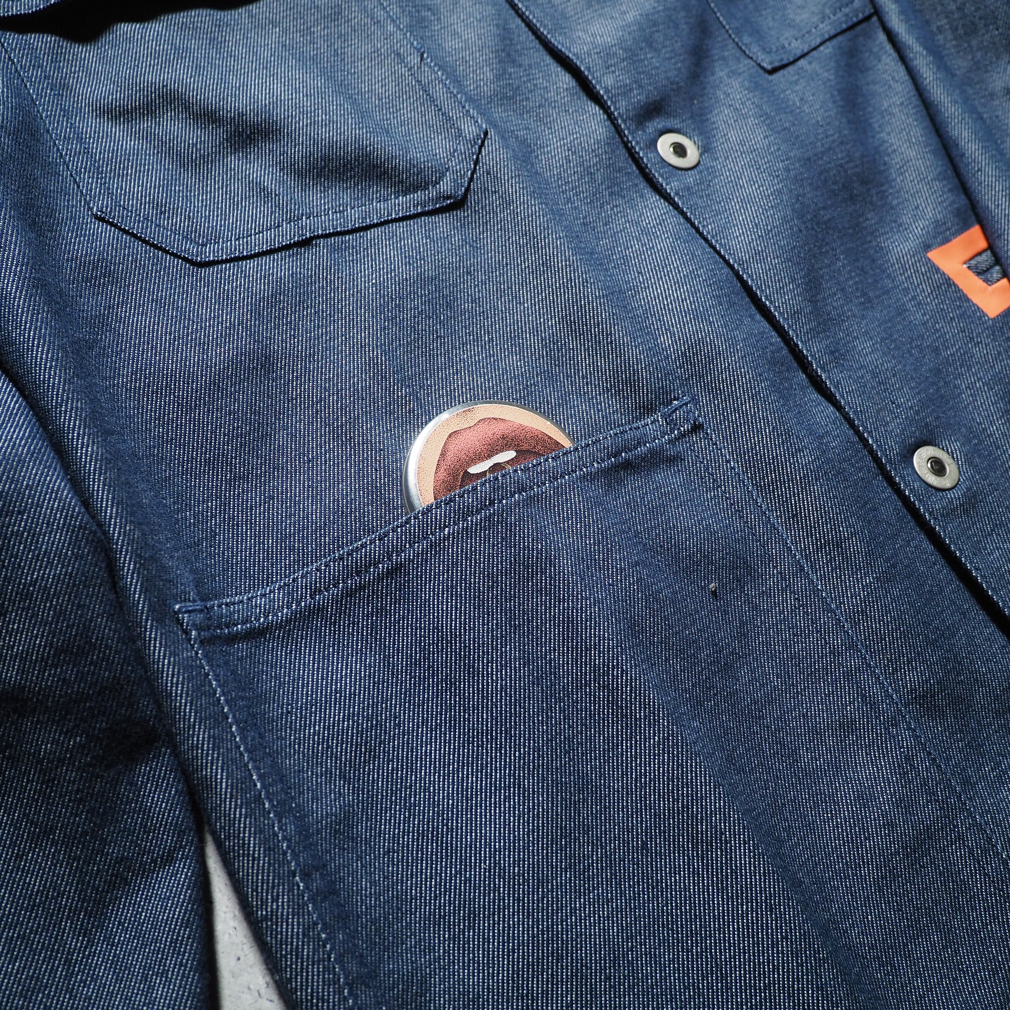 " R.NEWBOLD " Side Pockets Tape processing Design Denim jacket