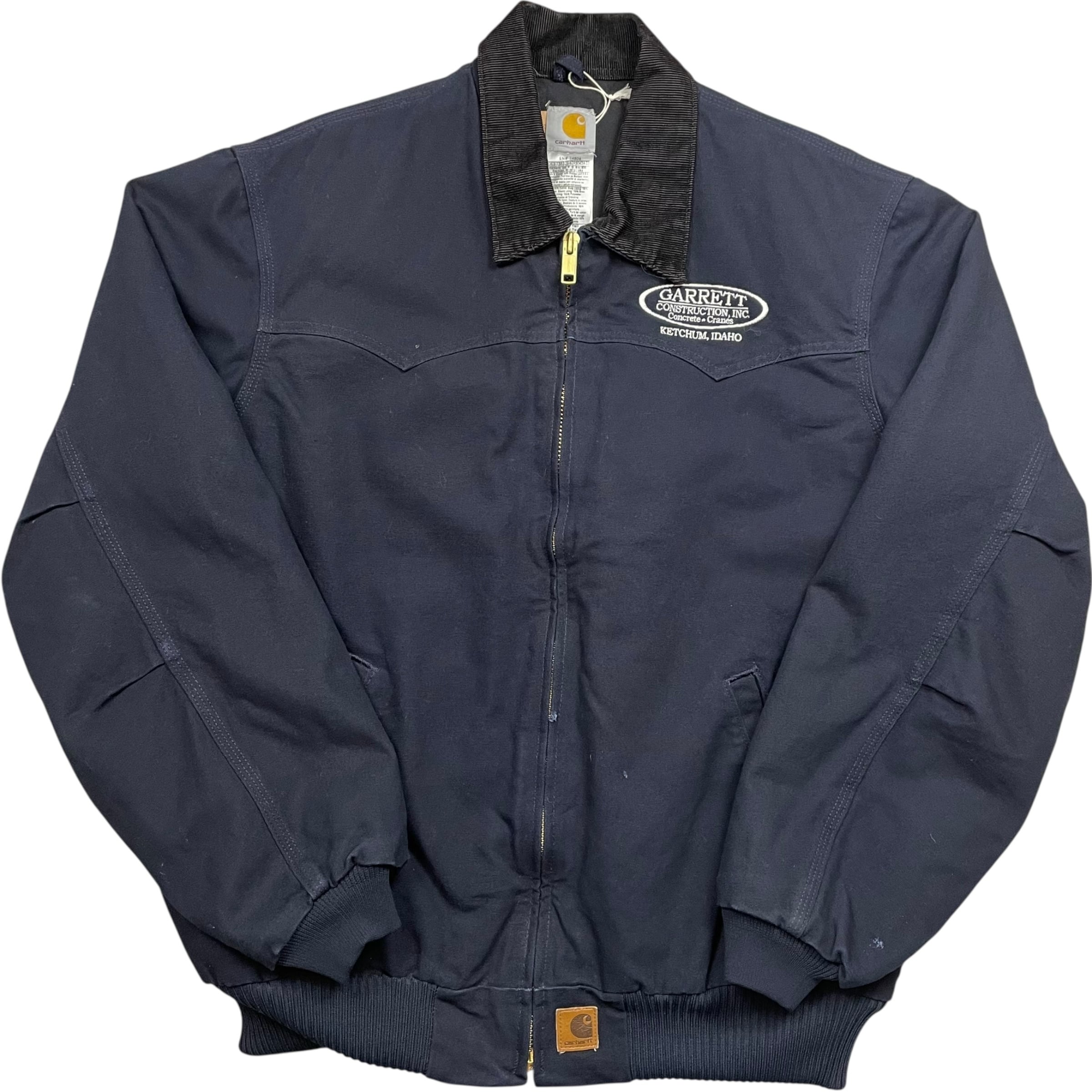 《XL》Carhartt カーハート サンタフェジャケット ダックジャケット ミッドナイト 色残り良 刺繍企業ロゴ 襟コーデュロイ no.9736