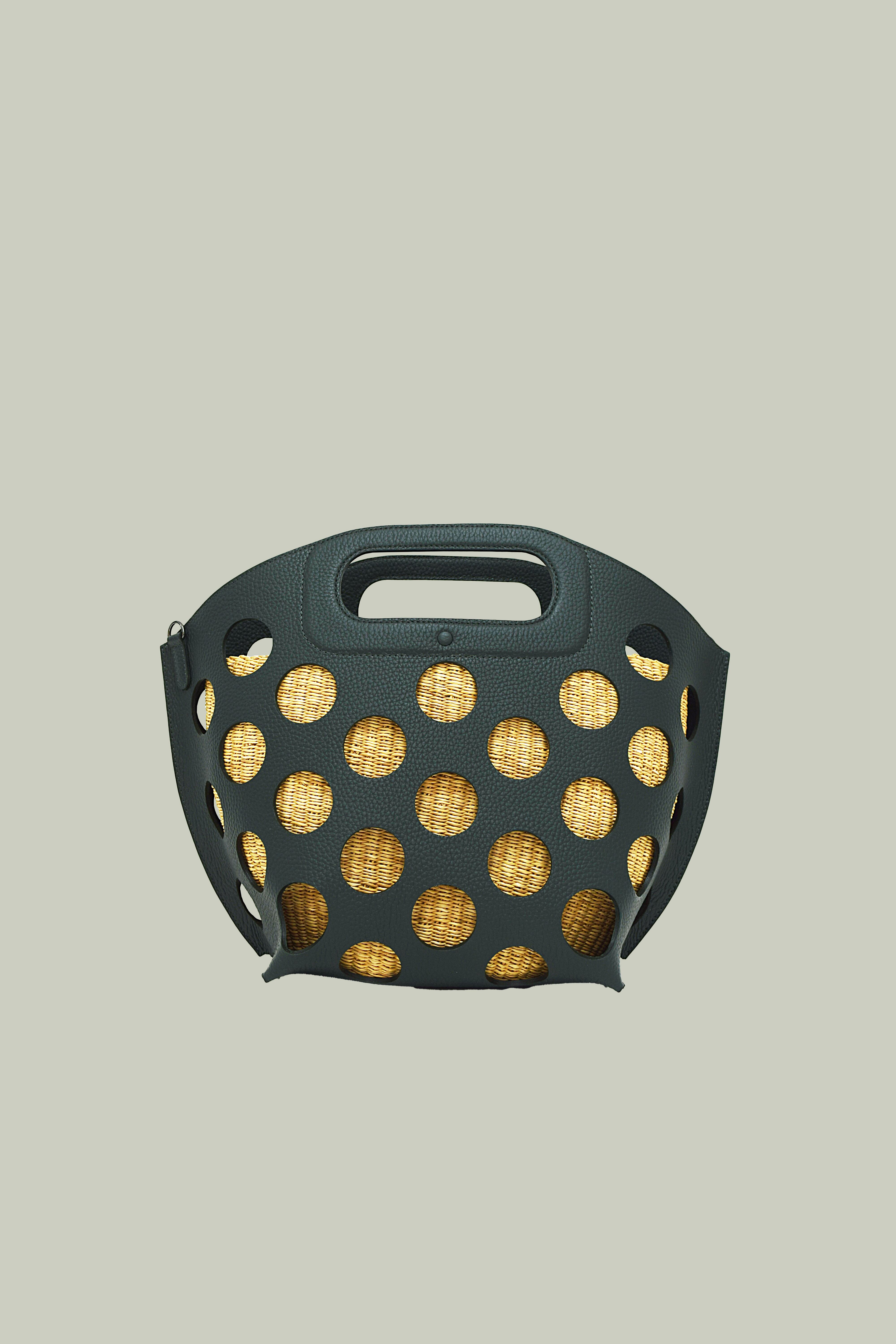 SHOJIFUJITA「1」DOT BASKET-L SHRINK LEATHER×BASKET NEWGREEN
