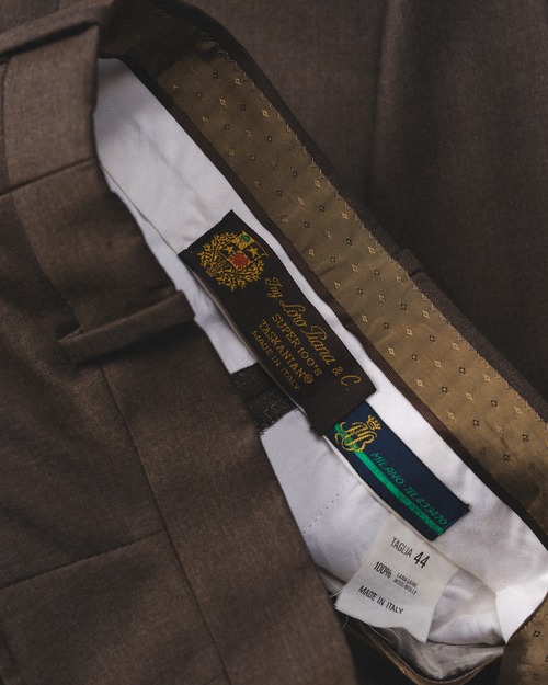 -NOS- [1980s-1990s] "Loro Piana" Tasmanian Wool Two-Pleat Trousers (Made in Italy)