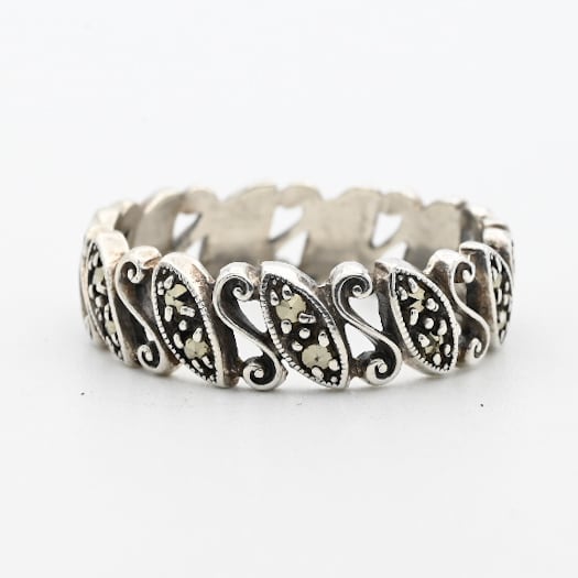 Marcasite Studs Accent Filigree Full Eternity Ring #12.0 / Denmark