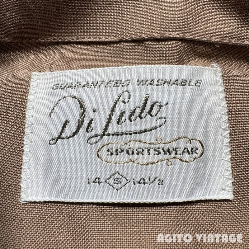 60's Di Lido SPORTSWEAR ディリド レーヨンL/Sシャツ デッドストック