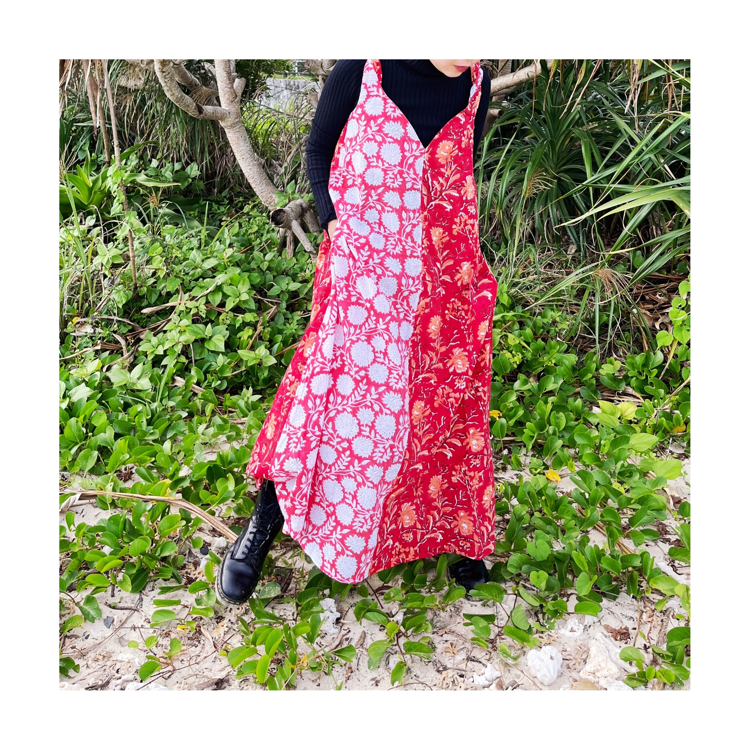 インドブロックプリント ネジネジワンピース | SU_vetement