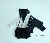 韓国子供服 /  Mybebe / ベーシックリブT / 長袖ＴシャツＴシャツ *XS~XL*