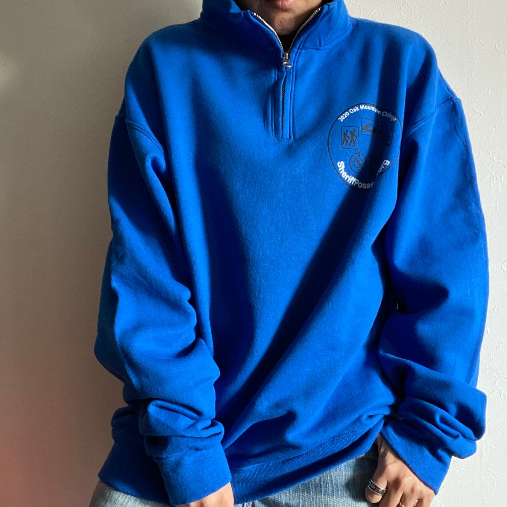 made in Honduras JERZEES 2020 oak Mountain challenge sweat shirt{ホンジュラス製 ジャージーズ 2020 オーク マウンテン チャレンジ スエットトレーナー ハーフジップ古着 メンズ}ユニセックス