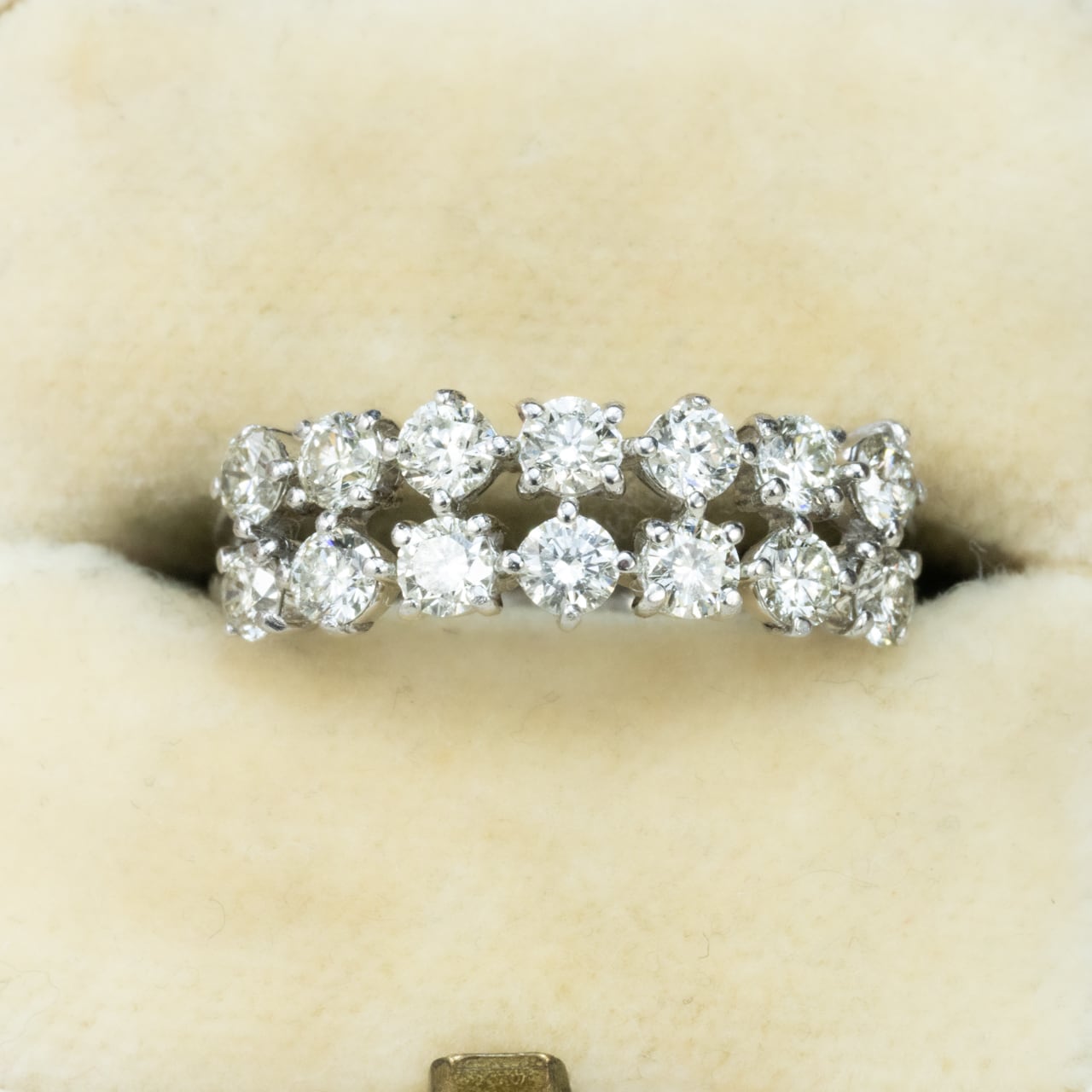 Pt900 ダイヤモンドリング 計1.00ct｜2列に並ぶクラスターデザイン