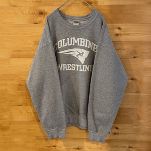 【GILDAN】コロンバイン高校 レスリング部 スウェット トレーナー プリント columbine wrestling ロゴ ヒビ割れ L US古着