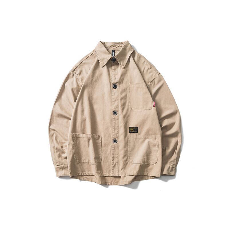 Yidaoヴィンテージ19秋新トレンド無地ワイルドラペルシャツメンズエッセイカジュアル長袖シャツ-アリババ ロング オータム 秋物 ソリッドカラー ビンテージ hip6-161131054497581