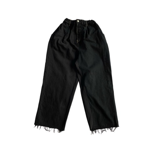 Rebuild denim one tuck wide trousers over-dyed